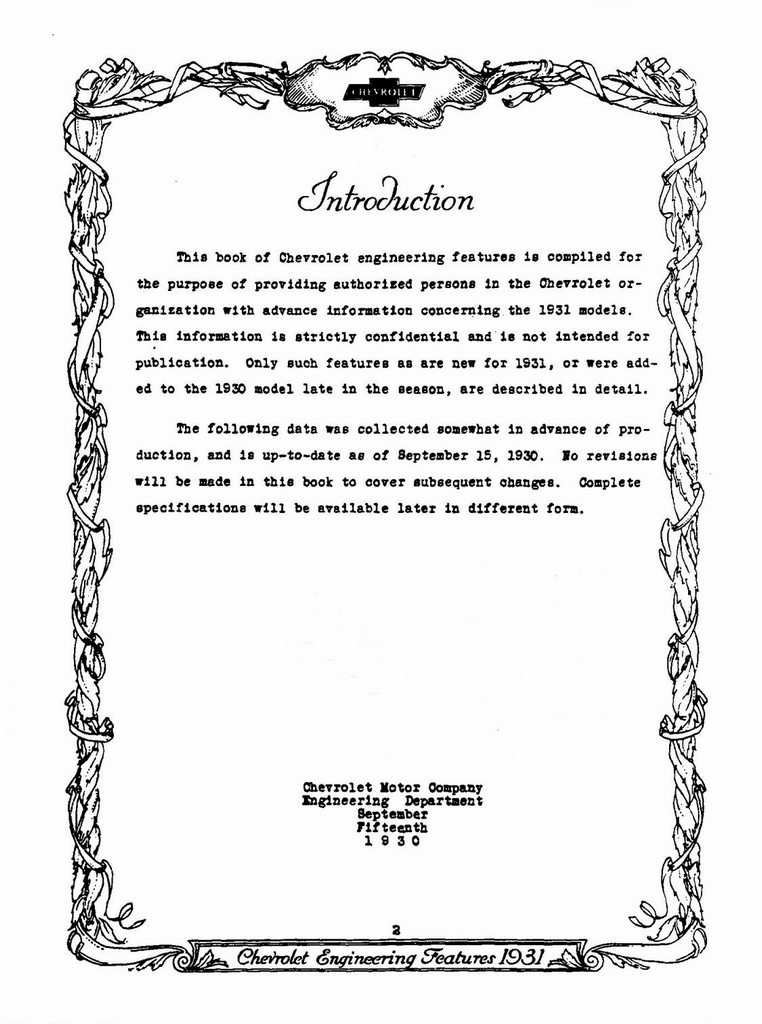 1931 Chevrolet Engineering Features Page 16